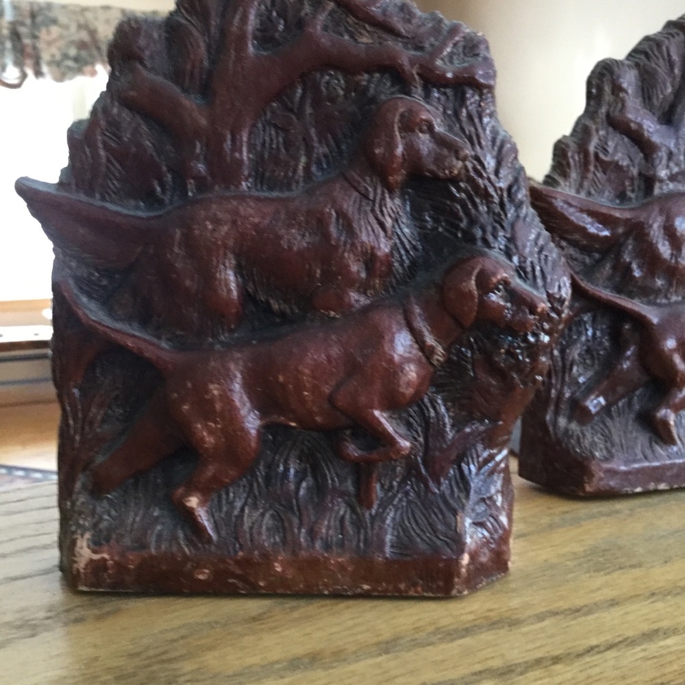 🐕 Vintage Hunting Dog Book Ends Sportsman Resin Rare EVC - Picture 6 of 16